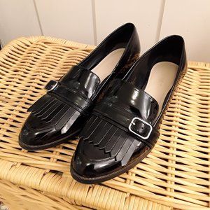 Nine West black patent leather loafers